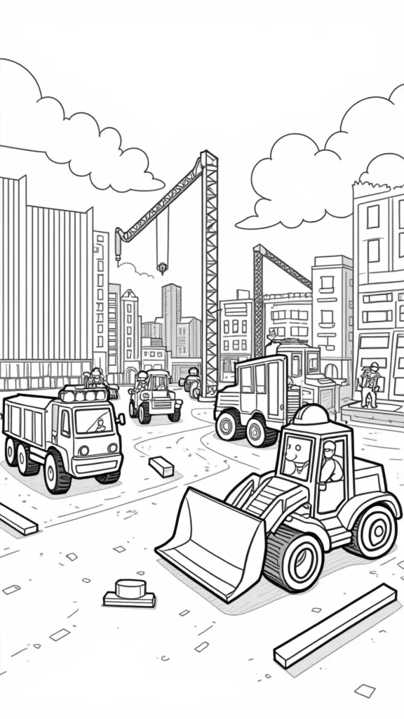 coloring page construction